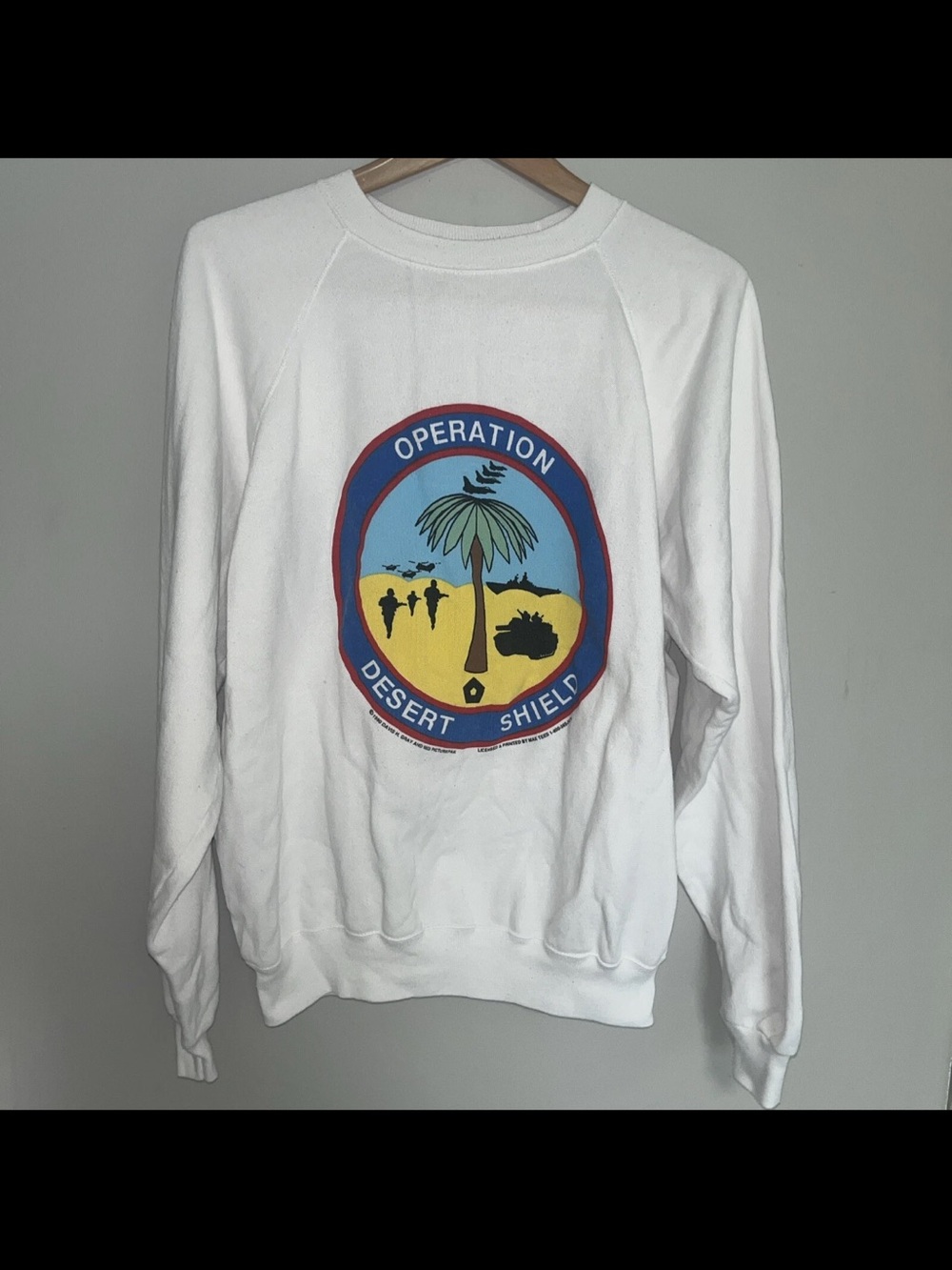 Vintage Operation Desert Shield Crewneck Sweatshirt USA  XXL Pursuit Peace Flags